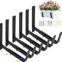 LukLoy Window Planter Box Brackets, 6 Pack Adjustable Heavy Duty Wall Mount Window Flower Boxes Outdoor with Bracket (6 to 12 in), with 70lbs Capacity, Black