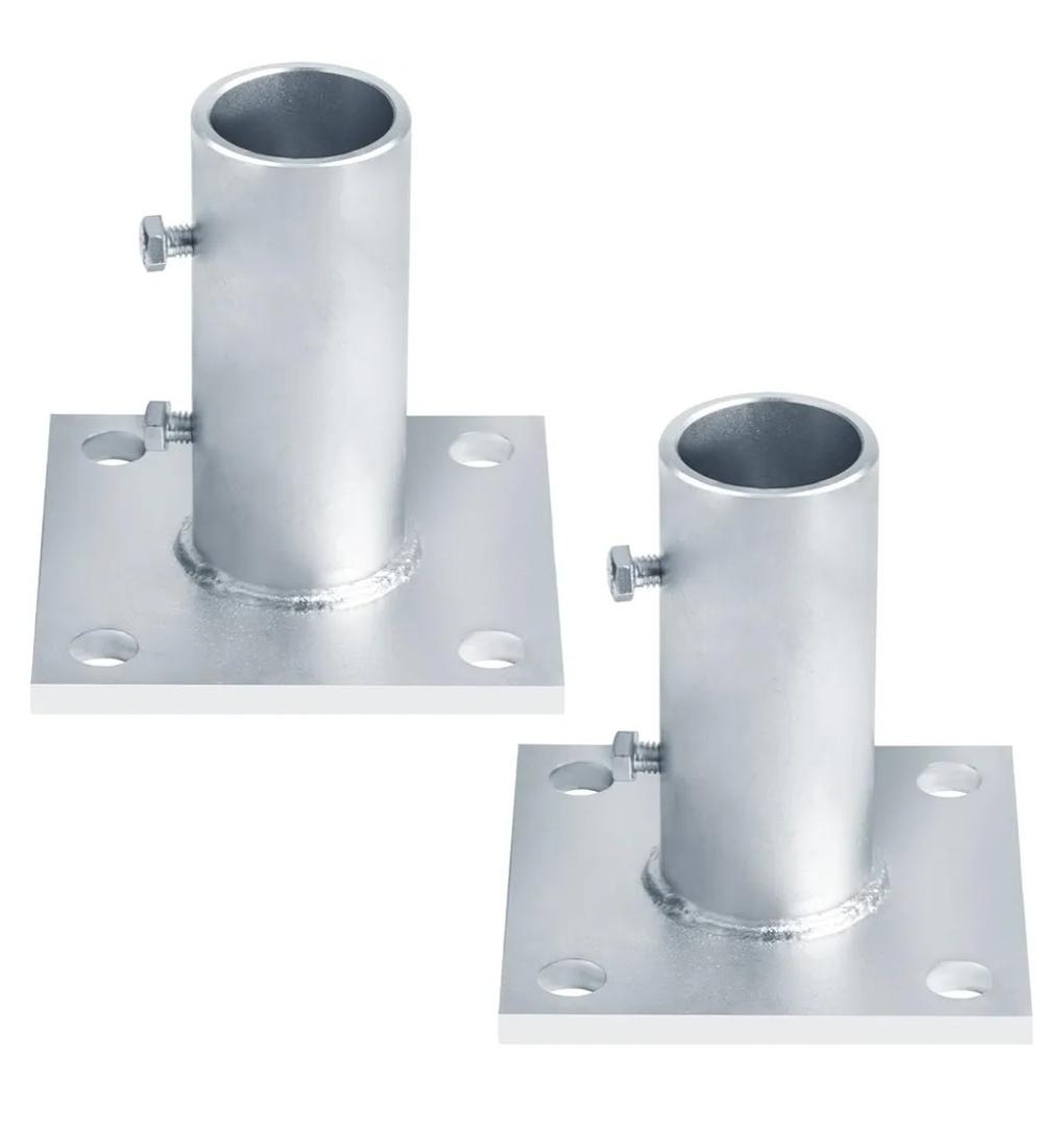 GBGS 2 Pcs 2"(Actual fits 1-7/8"OD) Chain Link Fence Post Floor Flange,Mailboxes Pole Hoder,Heavy Duty Round Sign Post Base