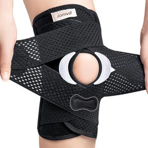 Knee Brace for Meniscus Tear, Knee Pain, Adjustable Breathable Knee Support with Side Stabilizers for Knee Pain Arthritis Recovery Joint Support, Women and Men (Small, Black)