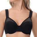 Minimizer Bras for Women Full Coverage Plus Size T-Shirt Bra with Underwire Support for Heavy Breast Black 38E (Black)