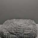 Cat Beds for Indoor Cats, Square Self Warming Cat Bed Orthopedic Pet Bed with Pillow Super Soft Rabbit Fur Small Dog Beds, Calming Plush Kitten Bed with Removable Washable Cover & Anti-Slip Bottom, Gray