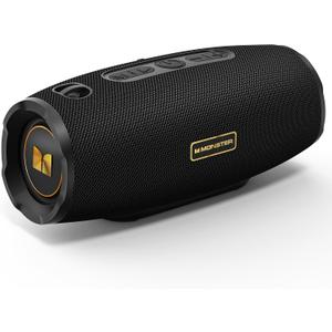 Monster S380 Bluetooth Speaker, Portable Speaker with 40W Stereo Sound, Bluetooth 6.0, 20H Playtime, TWS Pairing, Support AUX/TF Card, IPX6 Waterproof Wireless Speaker for Home, Travel, Outdoor