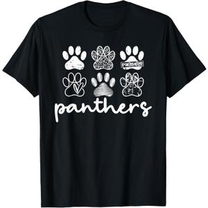 Vintage Panthers School Sports Name for Men Women Kids T-Shirt (Black, L)