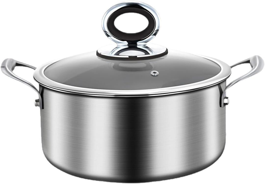 Titanium Soup Pot,Titanium Pans for Cooking,Nonstick Hammered Induction Pot | No Coating PFAS/PFOA/PTFE Free Cookware, Dishwasher&Oven Safe, Heavy Duty Thick Bottom Stockpot for Pasta, 10.24in/6.9QT
