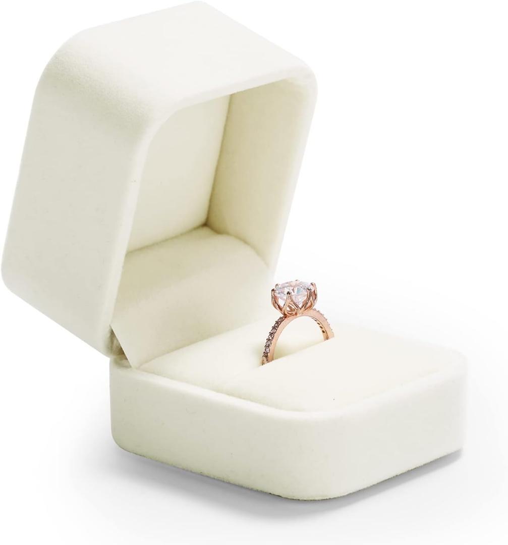 Oirlv Ring Box Wedding Day For Women Velvet Jewelry Box For Engagement Ring Boxes For Proposal