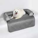 Medium Cooling Dog Bed 35 x 31 inch Waterproof Couch Cover for Dogs Washable, Non-Slip Bottom Self Cooling Mat for Dogs, Durable & Non-Gel, Dog Couch Bed for Sofa Floor Car, Cooling Grey