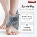 Microwave Ankle Heating Pad for Ankle Pain, Achilles Tendinitis, Heated Ankle Wrap Moist Hot or Cold Compress for Sprained Ankle, Swelling, Foot Heel Pain Relief (Gray)