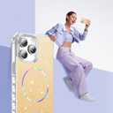 Compatible with iPhone 14 Pro Max Case Magnetic Glitter iPhone 14 Pro Max Phone Case 6.7" with Curly Wavy Frame Design [Bling & Cute][Compatible with Mag-Safe],Gold