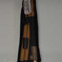 Trekking Poles- 1-pc Pack - Adjustable Hiking or Walking Stick Strong, Natural Beech Wood - Quick Adjust Flip-Lock - Beech Wood Grip, Leather Strap (Brown)