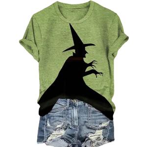 Halloween Ghost Dogs Tshirt Gift Women Dog Lover Halloween Shirt Cute Pumpkin Face Graphic Tee Short Sleeve Fall Top (Large, Green-01)