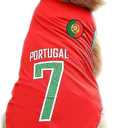 GabeFish Dog World Cup T Shirt Pets Football Jersey Sports Soccer National Team Vest Cat Summer Cool Clothes Apparel Red 6X-Large