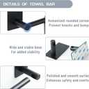 Alise Adhesive Towel Bar, 16 Inch Towel Racks for Bathroom SUS 304 Stainless Steel,Bathroom Towel Holder No Drill, Strong Self Adhesive Towel Bar, Matte Black