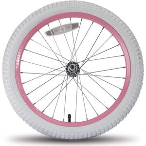 JOYSTAR 12 14 16 18 20 Inch Kids Bike Front Wheels Replacement Bicycle Wheels with 12-20 Inch Solid Air Rubber Tire & Inner Tube Don't Fit Huffy Bike Black & White Pink