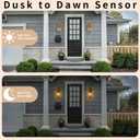 Dusk to Dawn Sensor Outdoor Light Fixtures 18.6" Gold Waterproof Wall Mount Lantern Exterior Sconce Porch Lights with Cracked Glass for Yard Front Door Garage Doorway Balcony Patio
