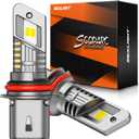 SEALIGHT 9007 HB5 Bulbs, 40000LM 9007 Fog Bulbs 6500K Cool White, 1:1 Mini Size, Powersports Accessory Lights or ATV Light with Cooling Fan, 3 Mins Plug-N-Play, Pack of 2