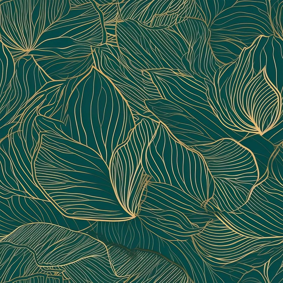 Gold Leaves Peel and Stick Wallpaper - 17.71in X 236.2in Self-Adhesive, Removable, Waterproof Vinyl for Bedroom, Living Room, Cabinets