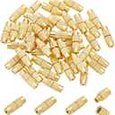 PH PandaHall Screw Twist Clasps, 50 Sets 12x4mm Brass Barrel Jewelry End Tip Caps 1mm Hole Tube Fastener Cord End Caps for DIY Bracelet Necklace Jewelry Making, Golden