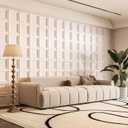 Art3d 33-Pack 3D Textured Accent Wall Panel for Interior Décor, Waterproof PVC Decorative Wall Paneling for Living Room Bedroom Gaming Room Office, 11.8"x11.8" Cover 32.Sq.Ft., White