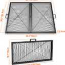 only fire Foldable X-Marks Fire Pit Cooking Grate, Portable Campfire BBQ Grill for Outdoor, Square Heavy Duty Steel Campfire Grill Grate with Handles, 36 inch