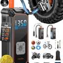 OlarHike Cordless Tire Inflator Portable Air Compressor, 150PSI Dual Power - 5400mAh & 12V DC, Air Pump for Car Tires, Bike, Motorcycle, Bicycle, Electric Pump with LED Light & Digital Pressure Gauge