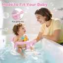 Baby Bath Seat for Babies 6 Months & Up Sitting Up with Suction Cups, Pink | 360° Stable Toddler Bath Chair with One-Touch Button | Baby Bath Tub Seat, Open Design, Detachable, Non-Slip, Easy to Clean