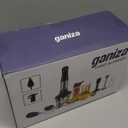 Ganiza Immersion Blender, Max 1200W Heavy Duty Hand Blender with Time Display & Variable Speed Trigger, 9-in-1 Electric Handheld Mixer with Chopper Whisk Frother Beaker Ideal for Soup Puree Smoothies (Black)