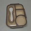 EASYFUN Bento Box Adult, Lunch Box, 4-Compartment Lunch Containers, Drop-Proof, Dishwasher Safe & Made with BPA-Free Materials(Khaki)