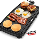 2-Pack Mueller HealthyBites 20-inch Electric Griddle, Cool-Touch Handles, Slide-Out Drip Tray for Breakfast Pancakes, Burgers, and Eggs, Eco-Friendly Pancake Grill, 10 Eggs at Once, Nonstick & Teflon-Free