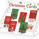 Menkxi 5 Tier Greeting Card Display Stand 12.5 x 7 x 9.5 Inch Clear Acrylic Sticker Organizer Rack for Vendors Counter Retail Stores Postcard Gifts for Christmas