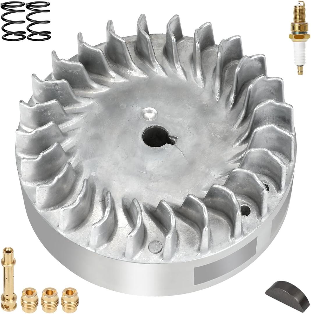 212cc Aluminum Flywheel 10krpm for Predator 212 Hemi ONLY Engine 60363 GX160 GX200 Coleman Mini Bike CT200U BT200X CT200U-EX Baja Warrior MB200 Part with 26lb Valve Springs Crankshaft Key