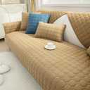 Corduroy Sectional Couch Slipcover: 1 Piece 70x150cm Ultra Soft Sofa Covers Traditional Anti-Slip Sofa Slipcover Machine Washable Reversible for Loveseat Recliner (Light Brown,Only 1 Pc)