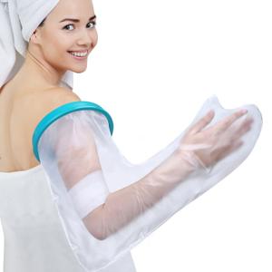 Full Arm Cast Cover for Shower Adult, 100% Waterproof Cast Shower Cover Arm, Soft Comfortable Cast Bag Cast Protector, Watertight Seal to Keep Wounds Bandage Dry, Reusable
