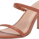 The Drop Women's Avery Square Toe Two Strap High Heeled Sandal (8.5, Toffee)