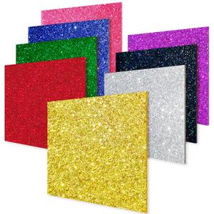 Glitter Acrylic Sheets 1/8 in Thick 8x8 Cast Sparkly Acrylic Sheets 3mm for Laser Cutting, Engraving, Invitation Blanks, Signs, Festival Decorations(8, Assorted, 8"x8")