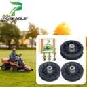 2 Pack 532194326 V-groove Idler Pulley with 532194327 Flat Idler Pulley Replaces 194327 Idler Pulley Craftsman 194326 for Husqvarna YTH2348 LGT2654 YTH20K46 YTH21K46 YTH1542XP GT52XLS Tractor