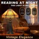 Tiffany Style Lamp Hexagon Vintage Table Lamp Amber Glass Desk Lamp for Living Room Bedroom (12x12x19 Inch)