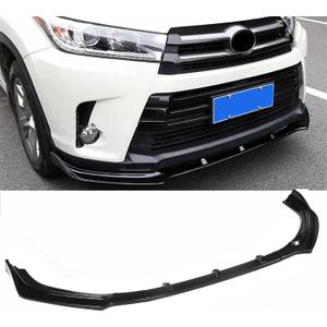 Front Bumper Lip Spoiler 3PCS for Toyota Highlander 2017 2018 2019 Air Dam Chin Body Kit Accessories (Glossy Black, 2017-2019 Model)