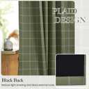 NICETOWN Buffalo Check Plaid 100% Blackout Curtains 84 Inches Long for Bedroom, Living Room Thermal Insulated Room Darkening Rod Pocket Back Tab Drapes, Olive Green, 52" W x 84" L, 2 Panels