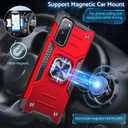 DASFOND Designed for Galaxy S20 FE Case with Stand, 360 Rotatable Metal Ring Kickstand Military Grade Impact Resistant Shockproof Protective Phone Case Cover for Samsung Galaxy S20 FE, Red