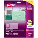 Avery Printable Shipping Labels with Sure Feed, 2" x 4", Matte Clear, 100 Blank Mailing Labels & Printable Return Address Labels with Sure Feed, 2/3" x 1-3/4", Matte Clear, 600 Blank Mailing Labels
