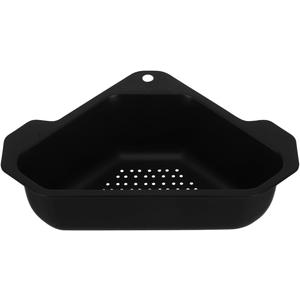 BESTonZON Triangle Sink Basket, Stainless Steel Colander Kitchen Sink Triangle Sink Holder, Triangular Drain Shelf Triangle Corner Strainer Strainer Filter Stainless Stainless Steel Sink (Black)