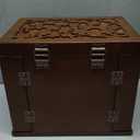 Changsuo Wooden Jewelry Box for Women, Organizer Box of Solid Wood with Lock and Key for Jewelries, Watches, Necklace, Ring, Lockable Storage Case (Dark Brown)