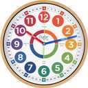 Oyster&Pop Kids Clock - Silent 14" Analog Learning Wall Clocks - Award-Winning Telling Time Teaching Clock for Kids - Large for Classrooms Homeschool & Bedrooms - Includes eBook