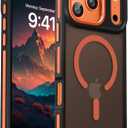 DOMAVER Magnetic for iPhone 17 Pro Case 6.3" 2025, [Compatible with Magsafe] Slim Cute Translucent Matte Shockproof Drop Protective Bumper Women Men Phone Cover for iPhone 17 Pro, Orange
