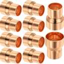 PATIKIL 1" to 3/4" Nominal Size Copper Reducer, 10pcs 99.9% Pure Copper Reducing Coupling Pressure Fitting Pipe Tube Connector Adapter with Sweat Solder