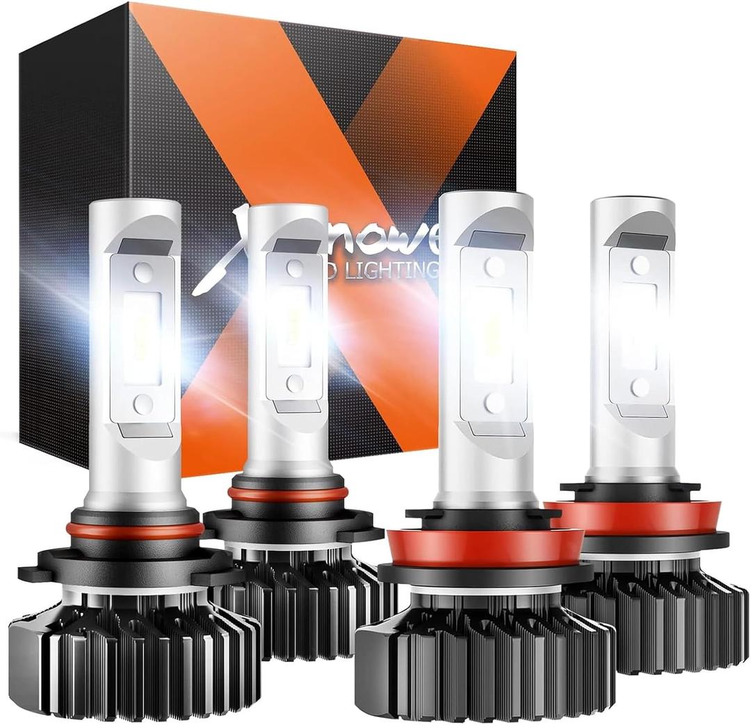 SEALIGHT H11/H9/H8 and 9005/HB3 Fog Light Bulbs Combo, 9005 H11 Fog Bulbs with Cool White, Plug and Play, Pack of 4