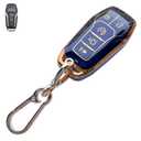 WKIOERAD Compatible with Ford Key Fob Cover with Keychain - Black Soft TPU Key fob Case for Fusion Mustang F150 Edge Explorer Lincoln MKZ MKC MKX 5 Buttons Smart Remote key (For Ford B)