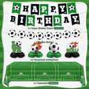 Soccer Birthday Party Decorations, 44Pcs Soccer Party Decorations Included Foil & Latex Balloons Happy Birthday Backdrop Tablecloth Cake Toppers Honeycomb Centerpieces for Boys Soccer Party Supplies