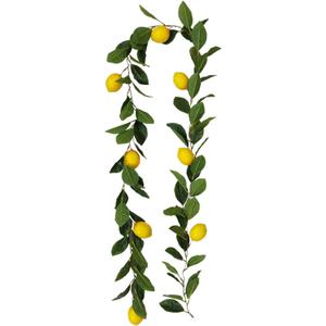SAHLA 76.7inch Artificial Lemon Garland Greenery Garland with Foam Yellow Lemons Spring Summer Fruit Garland for Wedding Table Decor,210524TW03-357169371,195cm