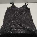 hibshaby Women's Glitter Sequin Dress Halter Neck Party Cocktail Sparkly Mini Dress Clubwear Black S